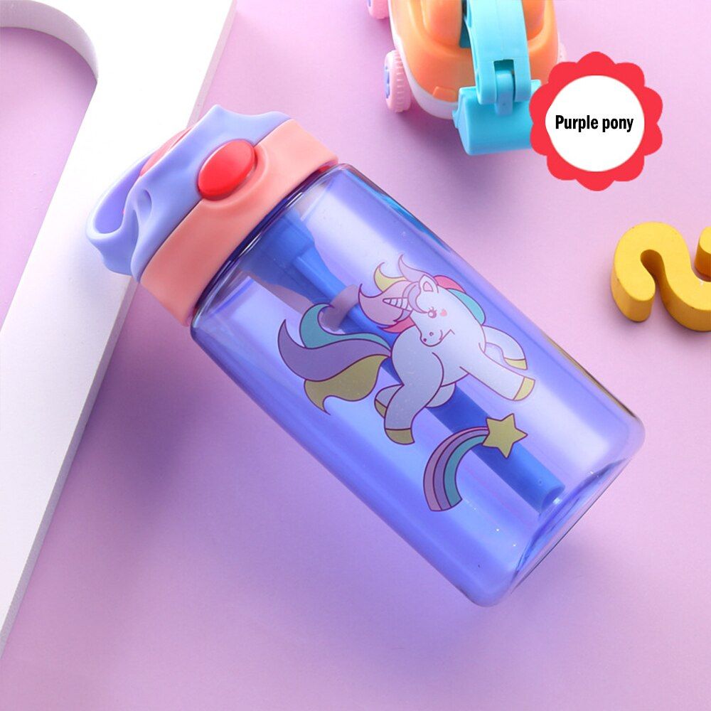 Kids Water Cup Creative Cartoon Baby Feeding Cups With Straws Leakproof Water Bottles Outdoor Portable Children's Cups 480ML
