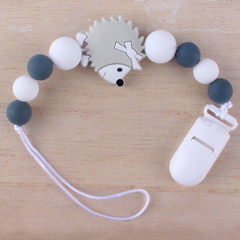 Cartoon Silicone Pendant Beaded Pacifier Clip Chains Baby Boy Girl Dummy Feeding Clip Soother Chain