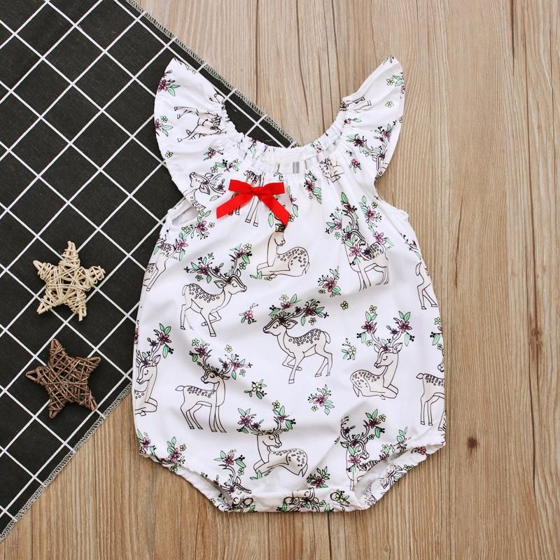Female Children Summer Fawn Sleeveless Bow Jumpsuit Crawl Clothes Children'S Clothes Instagram Baby Girl Clothes Kids Fortnite Toddler Skirt Shorts  Panda Spiderman