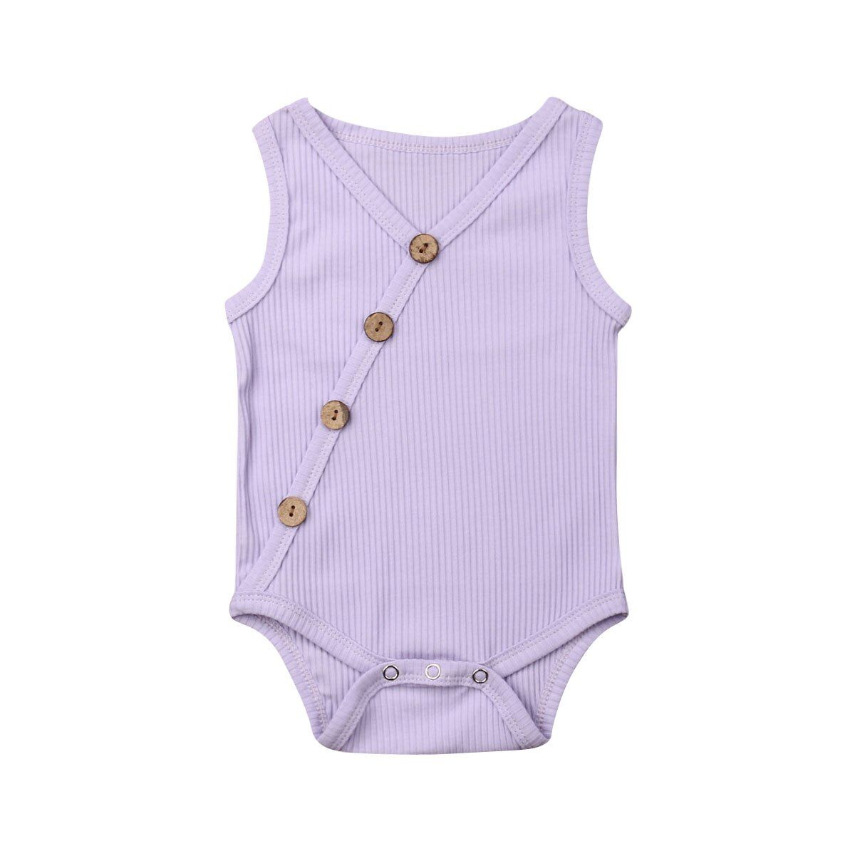 0-24M Kids Baby Boy Girl Clothes Solid Romper Sleeve Jumpsuit Solid Cross-body Button Dec Summer Baby Outfit Toddler Newborn