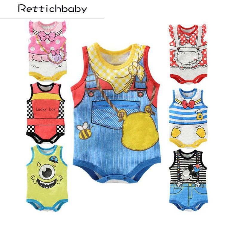 Retail New fashion Newborn Summer Style Short Sleeve Baby Rompers / Cartoon Baby Boy Clothes / Baby Clothing Girl Costumes