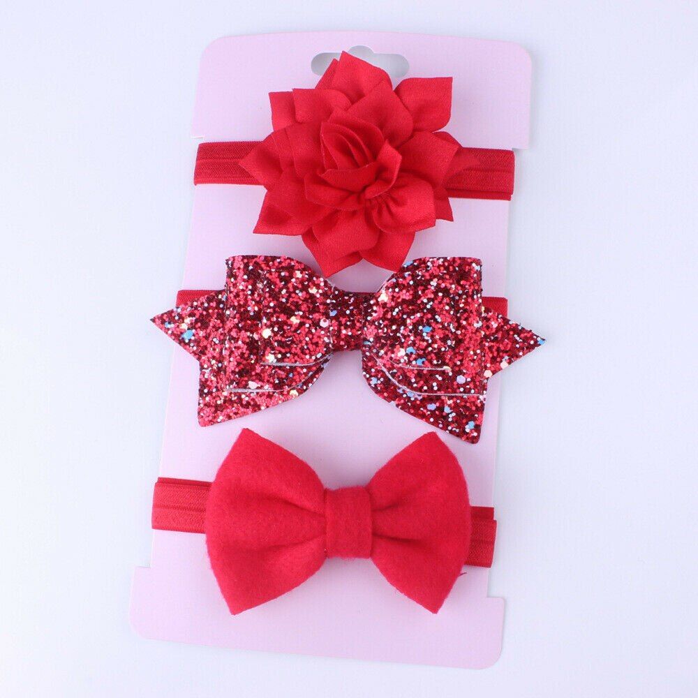 2019 AccessoriesHeadwear 3Pcs/Set Cute Infant Baby Girls Bow Headband Newborn Elastic Hairband Hair Photo Props Wholesale Gift