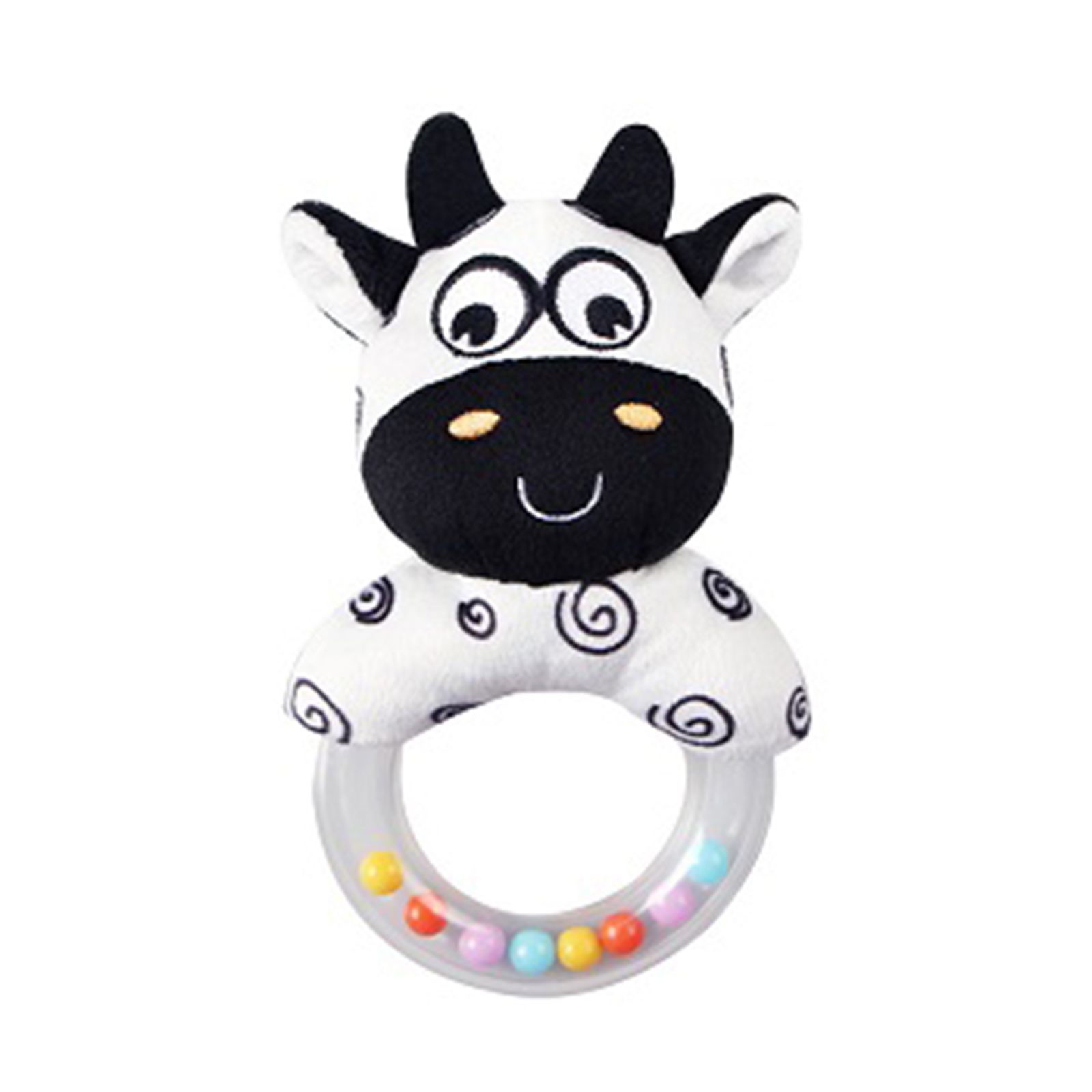 Baby Handbell, Small Cow/ Deer/ Zebra Shaped Plush Toys Stuffed Doll Educational Toys for Boys Girls