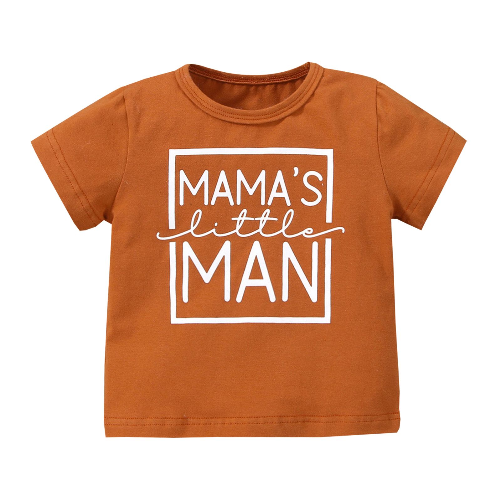 Kids T-Shirt, Boys Letter Print Round Neck Short Sleeve Tops Pullover for Summer, 6 Months-3 Years