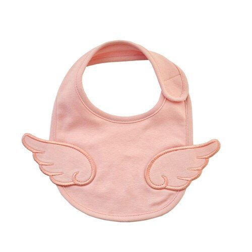 Cotton Newborn Baby Bibs Angel Wing White Baby Bib for Grils Embroidery Baby Bib Waterproof Saliva Smock Infant Burp Cloths