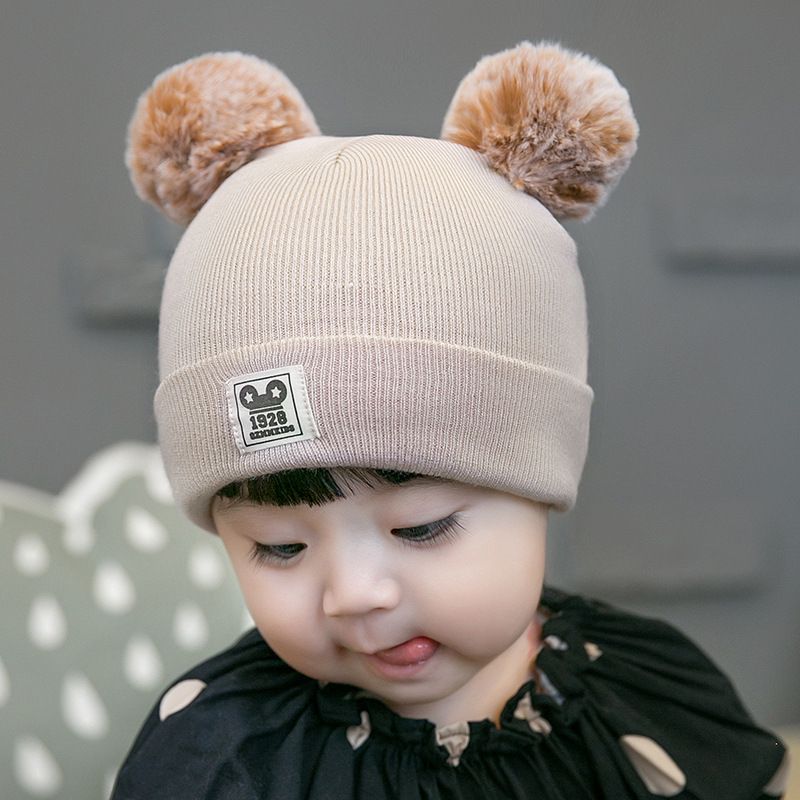 Cute Cotton Baby Hat Smiley Face Love Baby Girl Boy Cap Knitted Warm Newborn Kids Hat Bonnet Newborn Photography Props