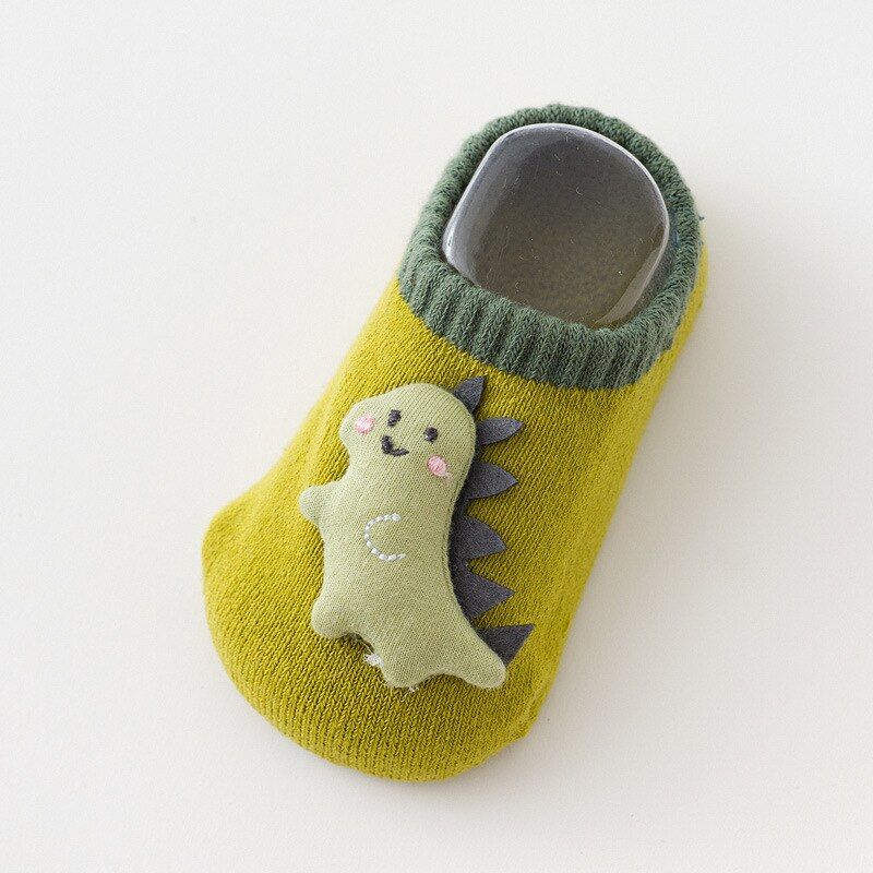 Cartoon Dinosaur Baby Socks Winter Non-slip Boy Kids Floor Socks Ankle Socks Infant Toddler Stockings Baby Accessories 1-3Y