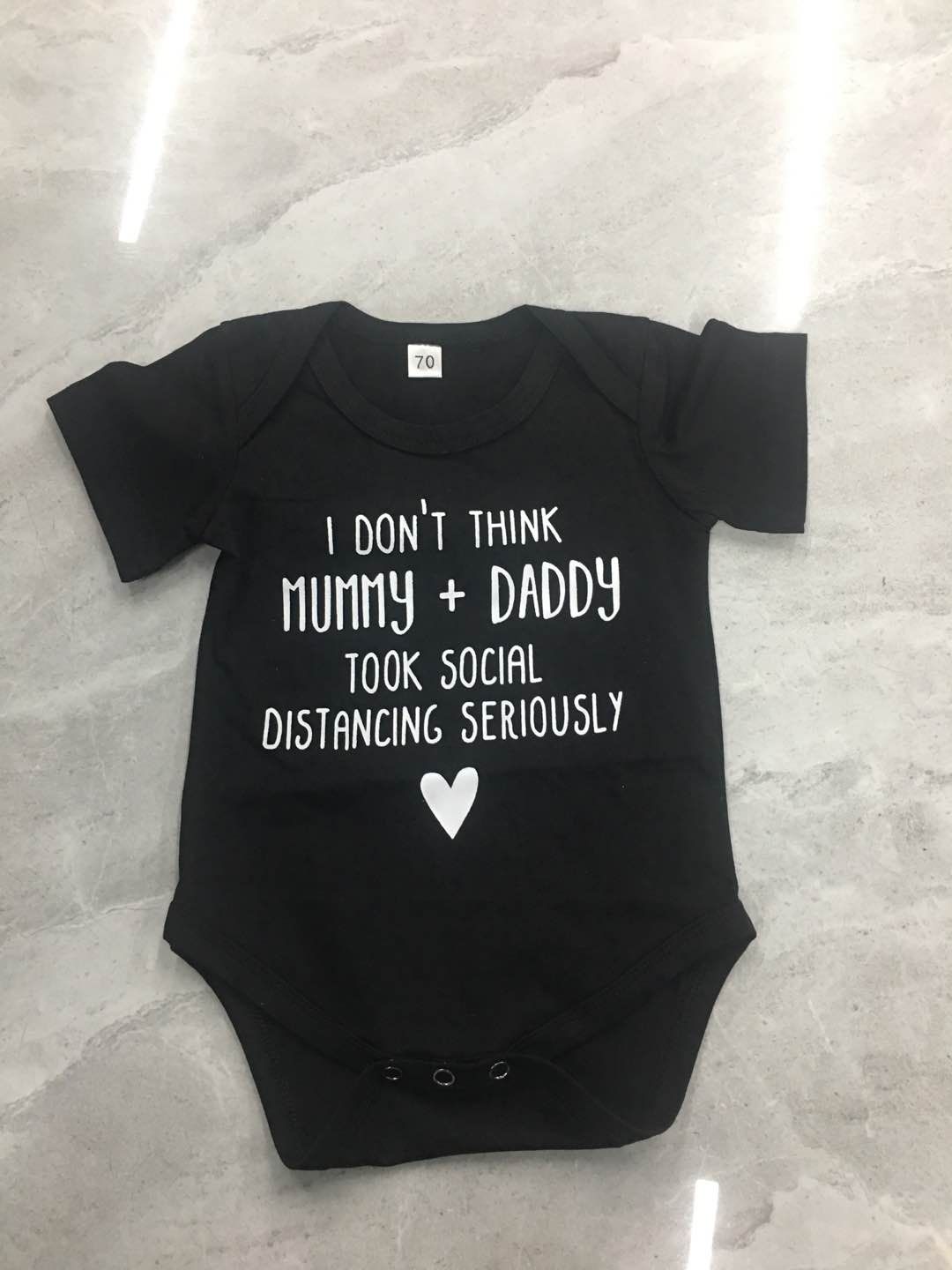 Infant Girls Boys Bodysuits, Funny Letter Print Short Sleeve Round Neck One-Piece Rompers