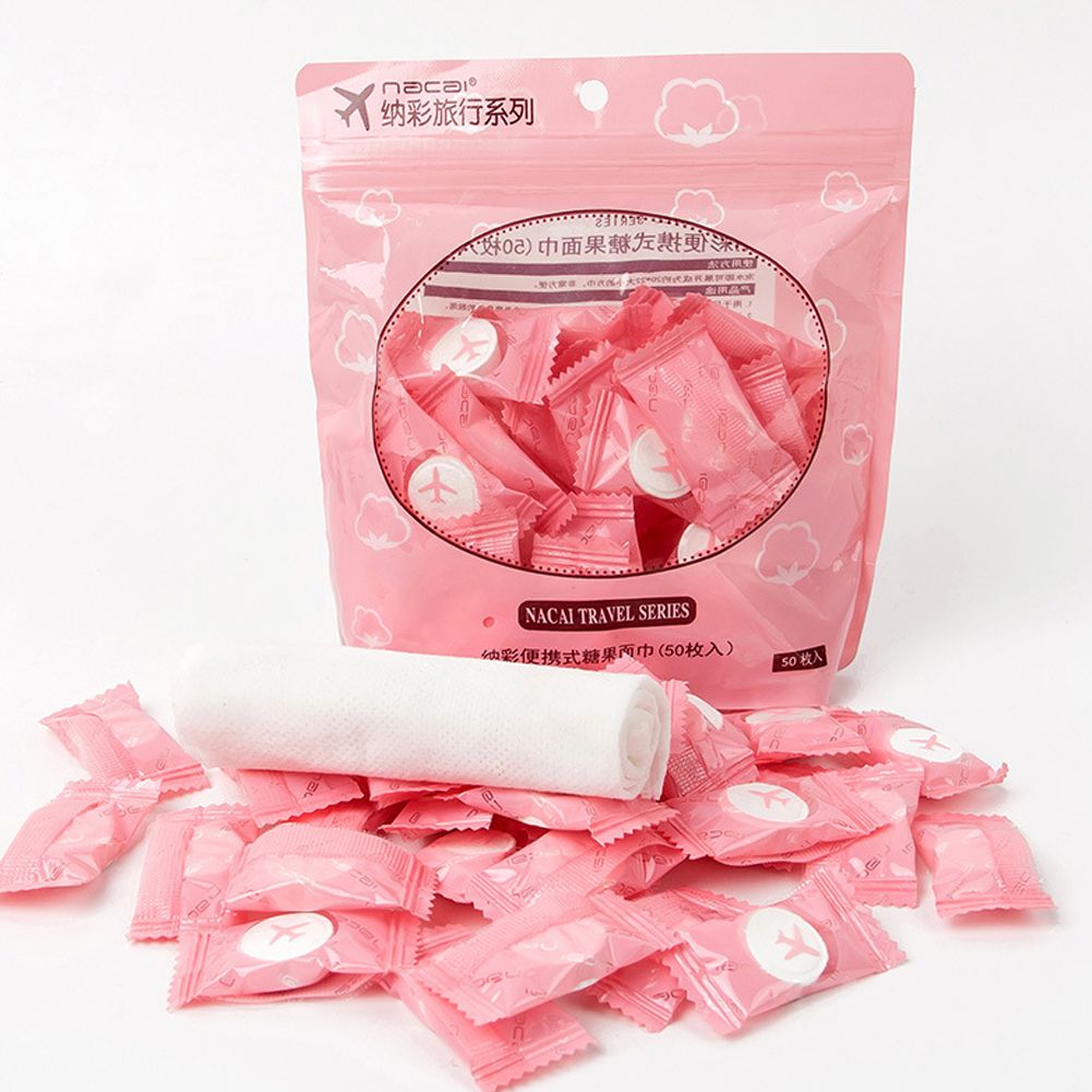 Yfashion 50Pcs Disposable Cotton Compressed Portable ravel Face owel Washcloth Napkin