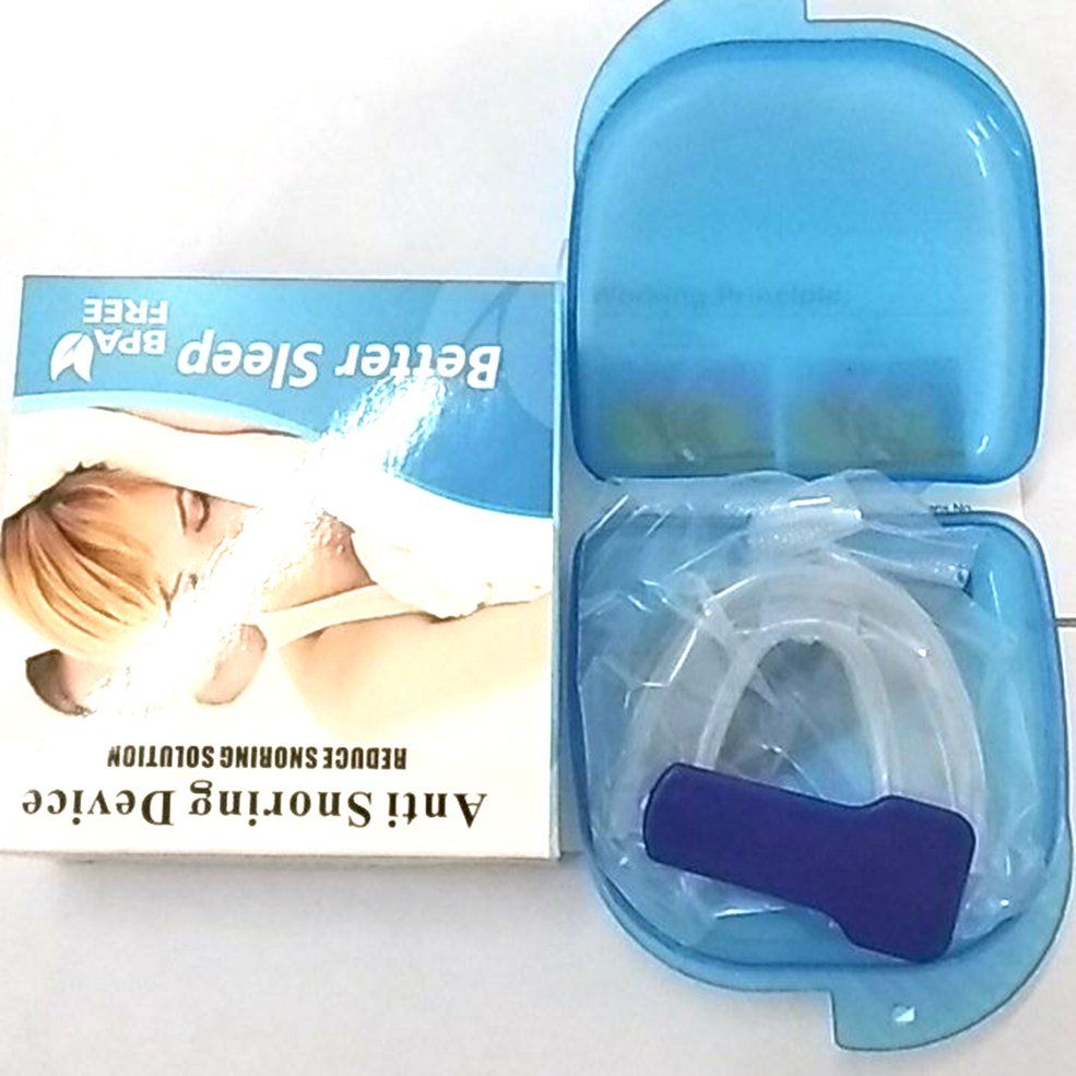 Mouth Bite Guard Mouthpiece Adjustable Night Guard Sleep Eliminator Nose Fresh - white