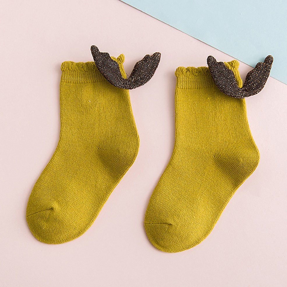 WZ-124 One Pairs of Children Socks 3D Wings Tube Socks Baby Socks Gift