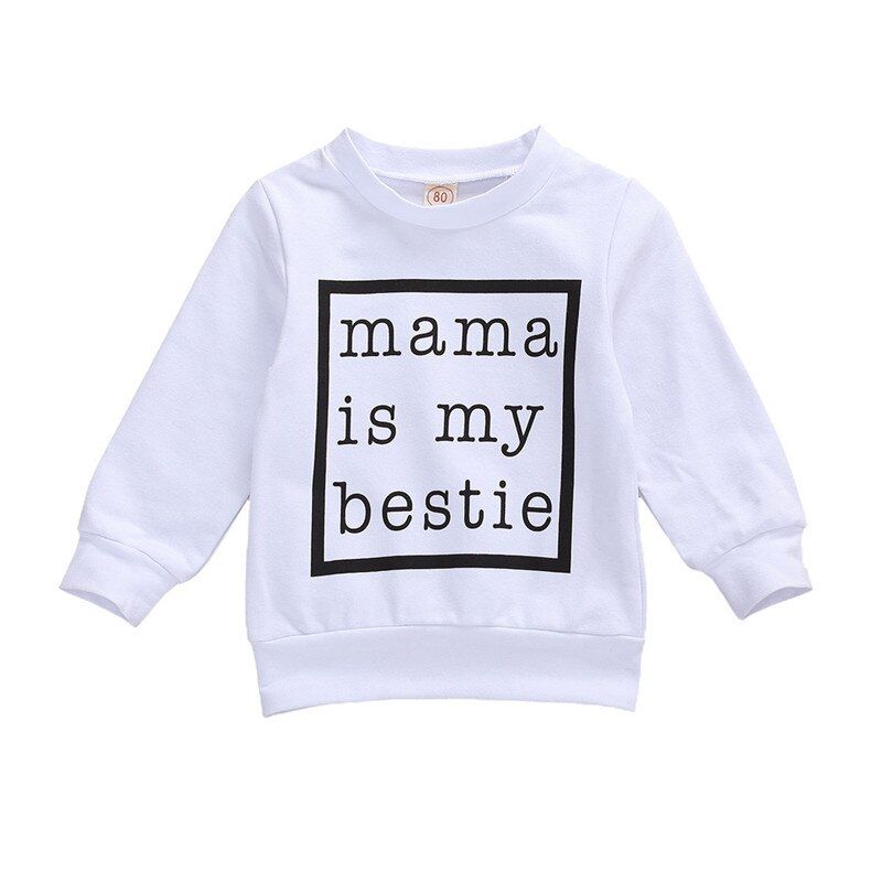 Autumn Newborn Baby Boys Girls Sweatshirts Tops Long Sleeve Pullover Letter Print Loose Outfits 0-24M