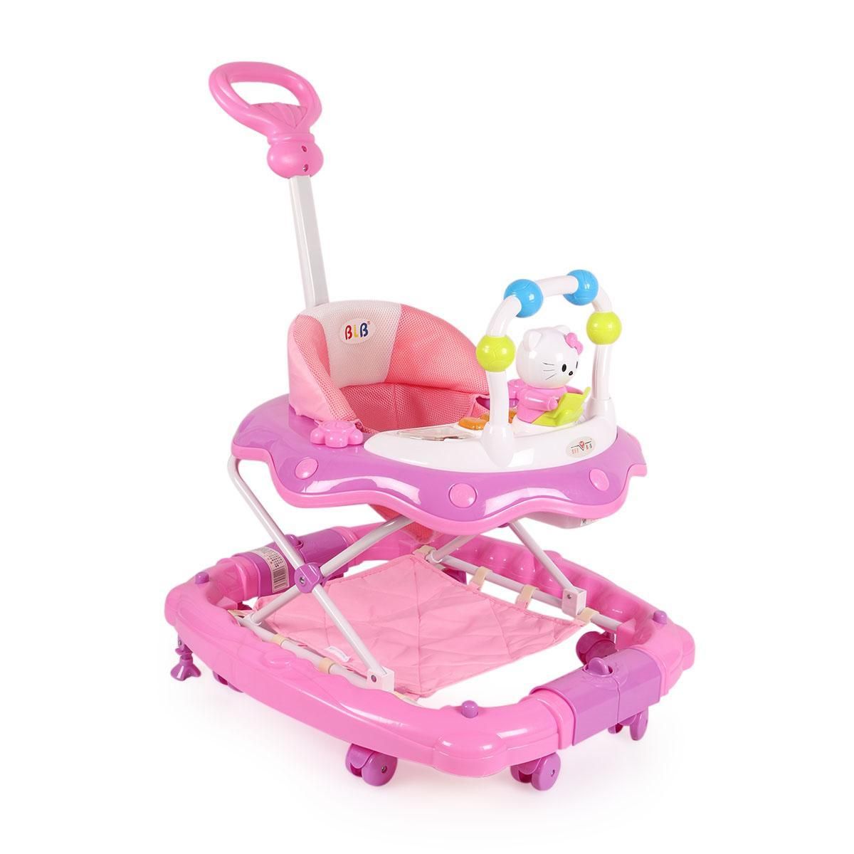 Baby Musical Walker Cum Rocker With Push Handle -Blue