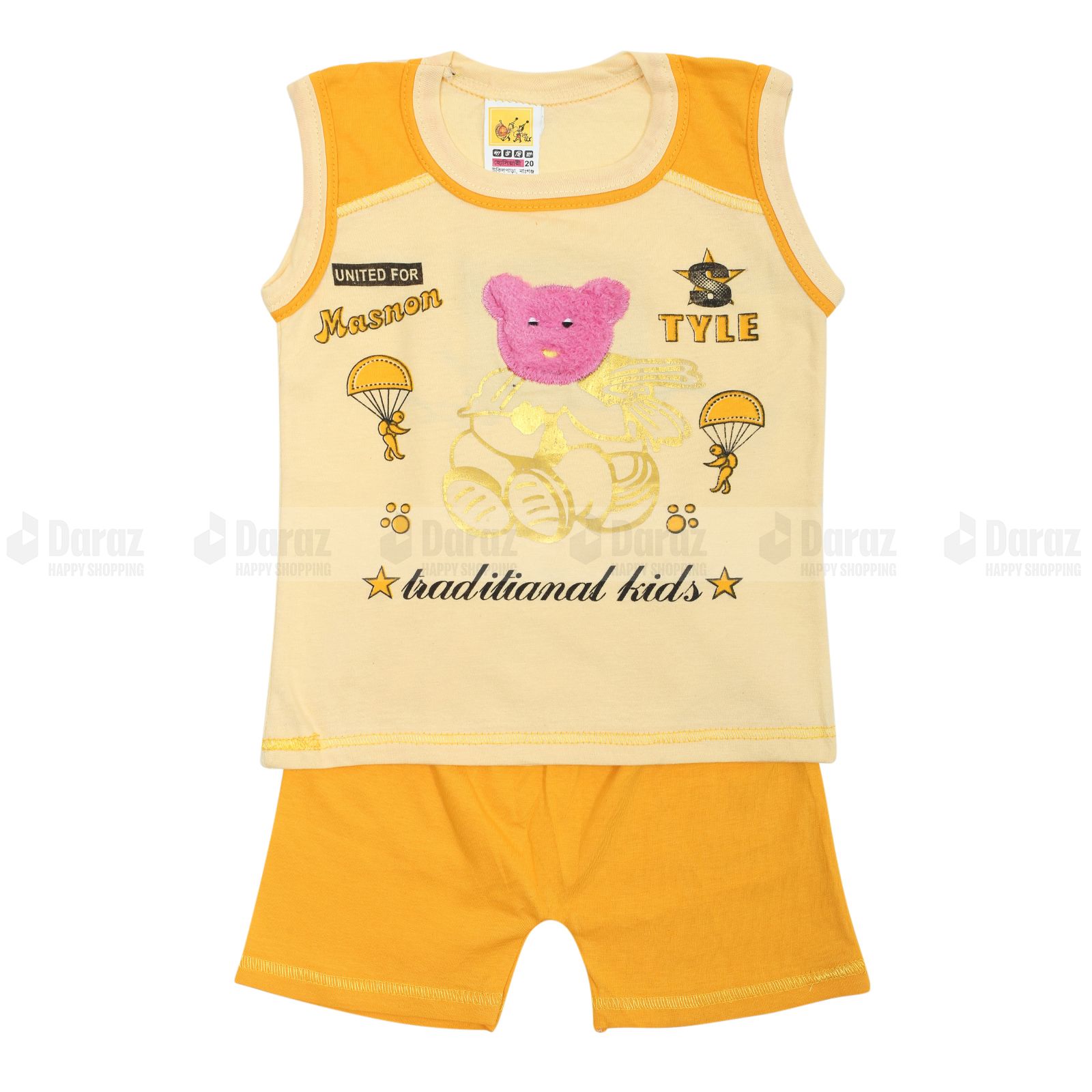 0 size to 6 year baby girl summer time soft cotton fabric sleeveless t-shirt and pant set
