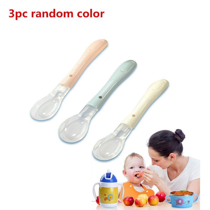 Soft Non-toxic Silicone Safety Baby Feeding Spoon Kids Spoon Baby Feeder Flatware Tableware Lovely Gifts For Kids