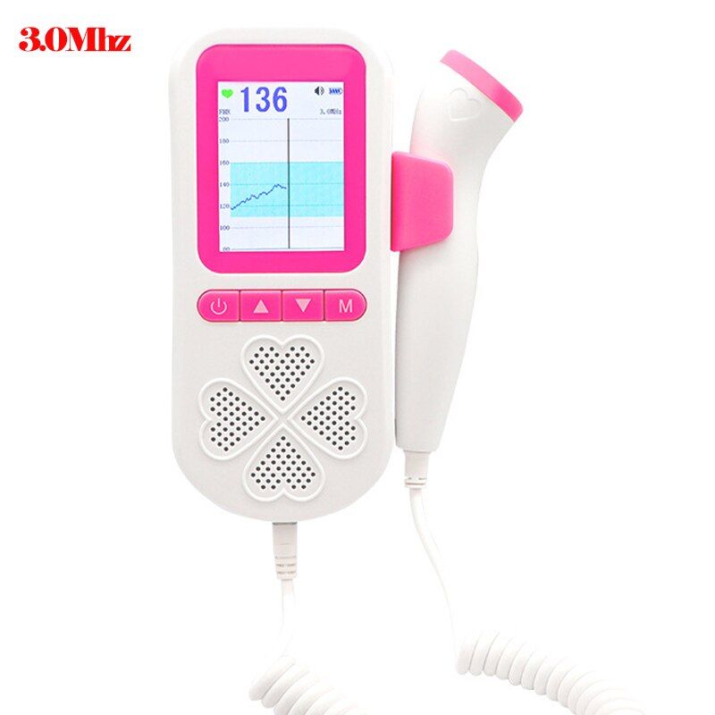 Chargeable 3.0MHz Ultrasound Fetal Doppler Baby Heart Beat 0 Radiation Prenata Doppler Baby Heart Rate Monitor Pocket Doppler