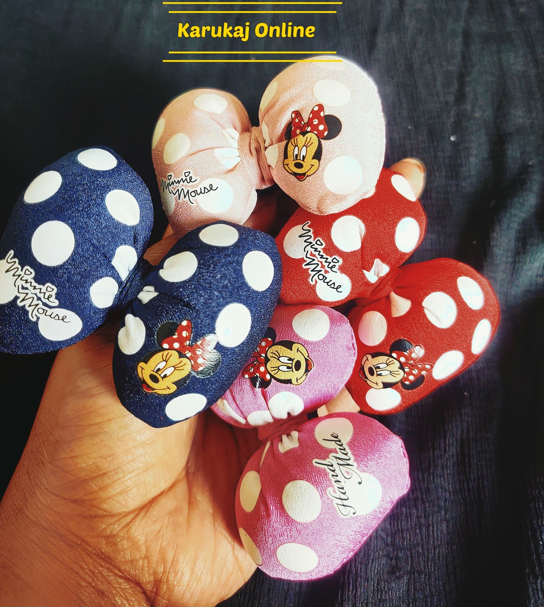 Four pcs mickey head feather foam bunny baby and mother elastic rubber hair party band round