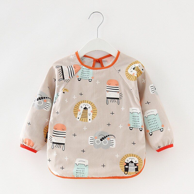 2020 Baby Bibs Waterproof Long Sleeve Mickey Minnie Girl Bibs Kids Burp Cloth Feeding Bib with Pocket Child Apron Smock