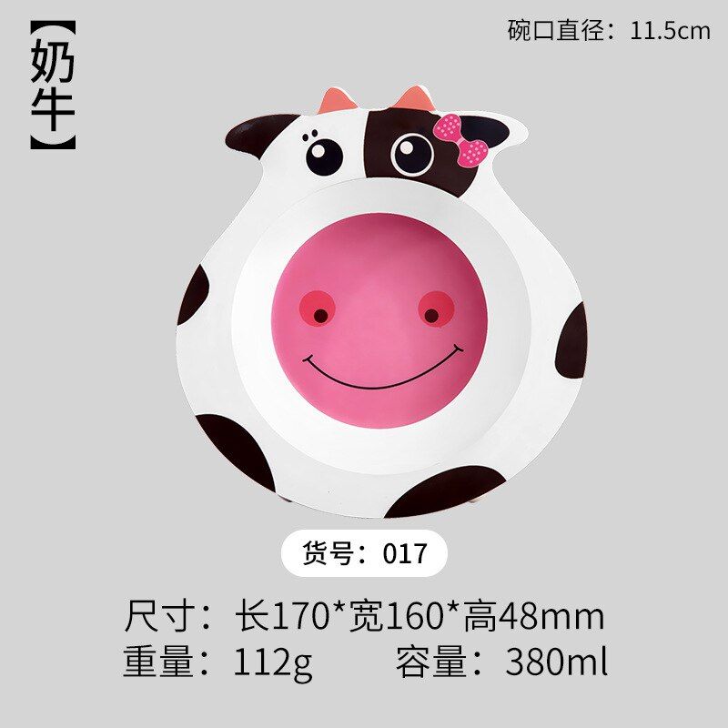Qshare Bamboo Baby Feeding Food Plate Fiber Bowl Cute Cartoon Children Dishes Tableware Infant Portable kids Plate Dinnerware