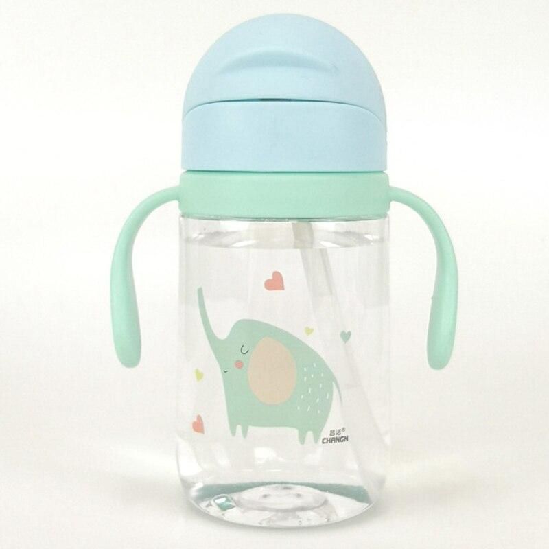 【ALLGOOD】420ML Kids Baby Water Bottle Children Cup Cartoon Baby Portable Feeding Bottle With Straw Handles Leak Proof Durable Water Cup