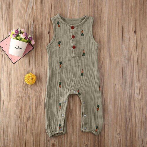 0-24M  Infant Baby Girls Boy Kid Sleeveless Vest Romper Summer Outfits Clothes