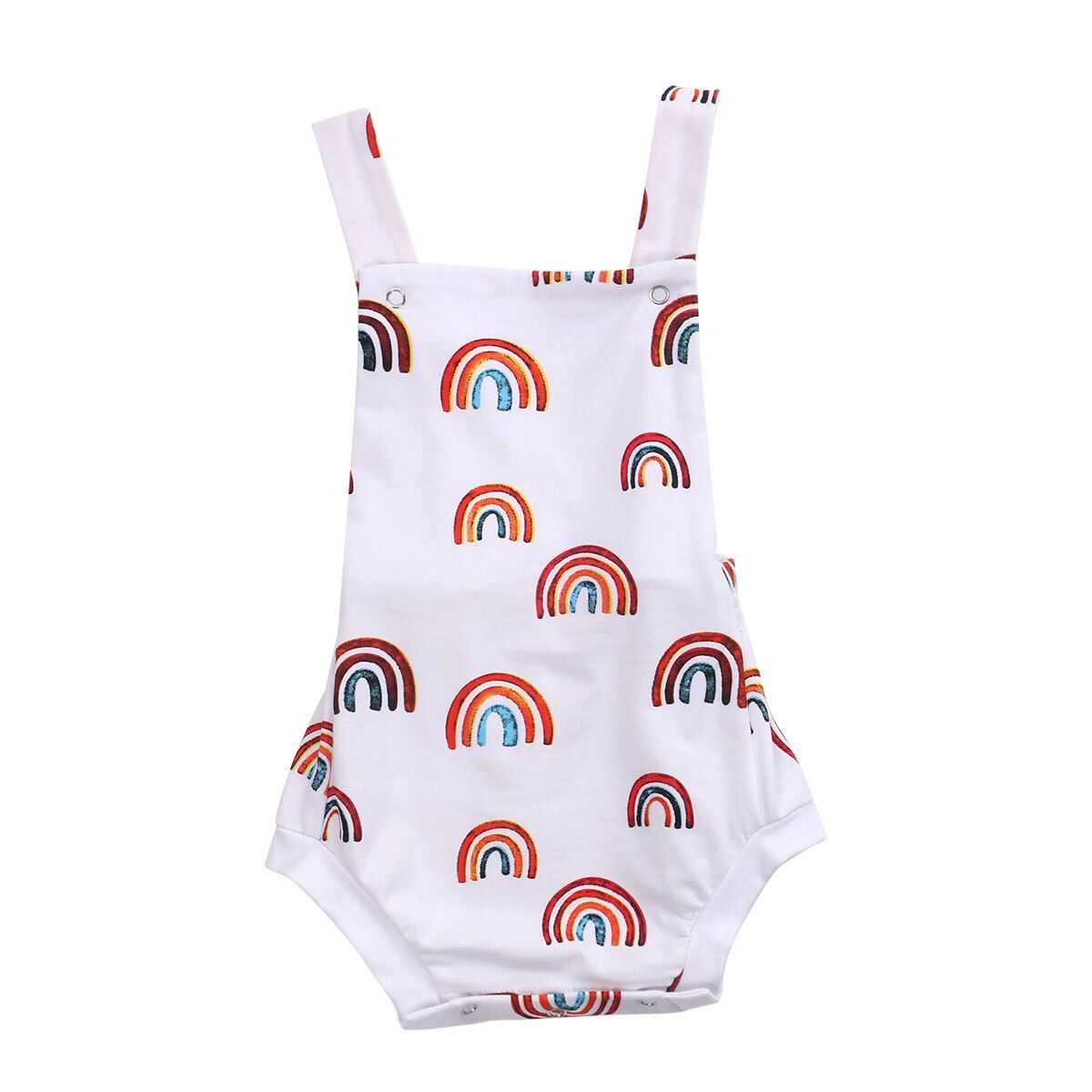 0-24M Newborn  Baby Girl Rainbow and Sun Romper Jumpsuit Linen Outfit Clothes