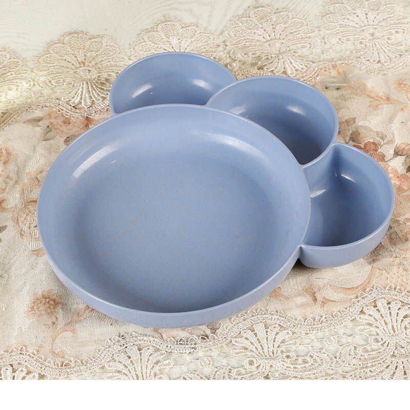 New Fashion Kids Plate Divided Grids Dinning Dish Tray Baby Food Tableware Solid Color Children Kids Plate Food Container