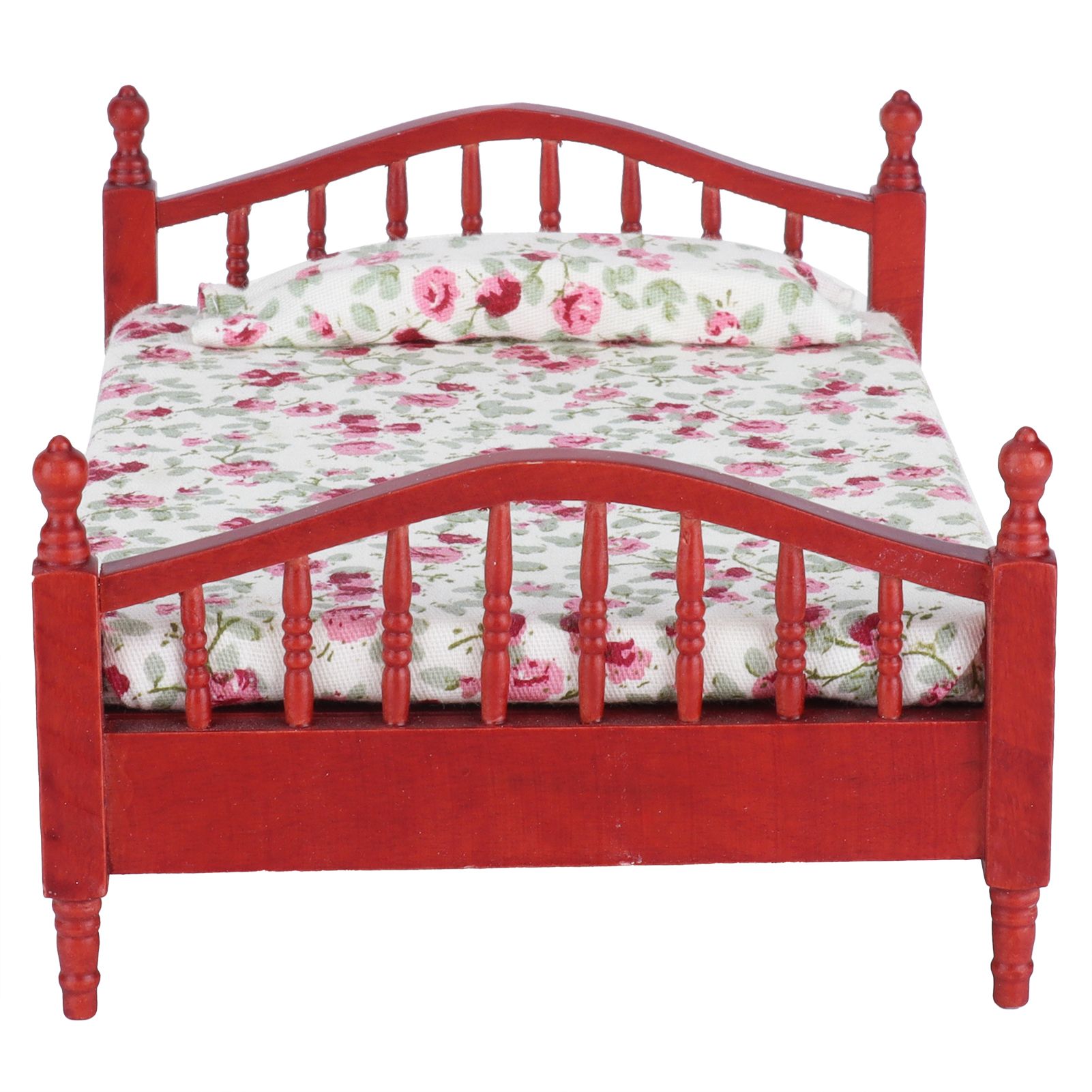 1:12 Dollhouse Bed Wooden Miniature Furniture Doll House Room Decor HOT