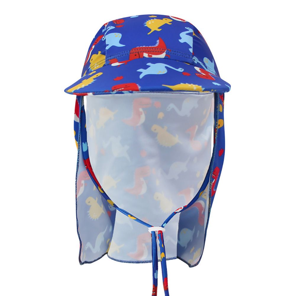 Summer Baby Kid Soft Brim Sunhat Caps Adjusle Swim Shawl Hat with Neck Flap