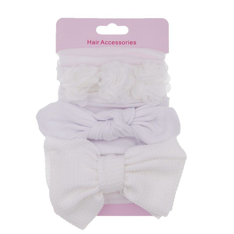 3Pcs/Set Flower Print Baby Girls Headband Soft Elastic Bowknot Newborn Hair Band Turban Hair Accessories