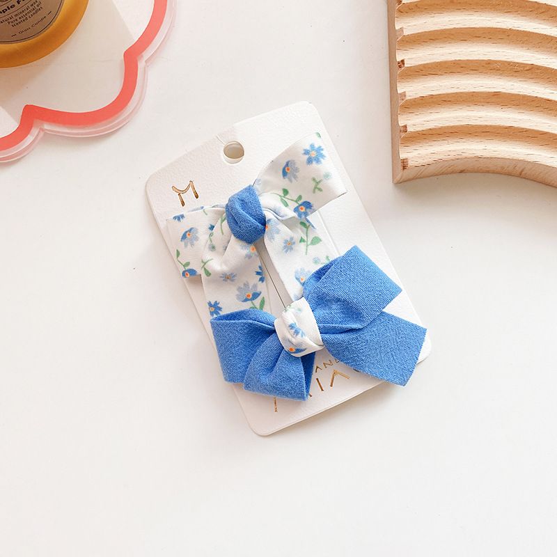 2 Pcs/Set Baby Hair Clips Cute Flower Print Bows Hairpins Kids Children Barrettes Headwear Hair Accessories