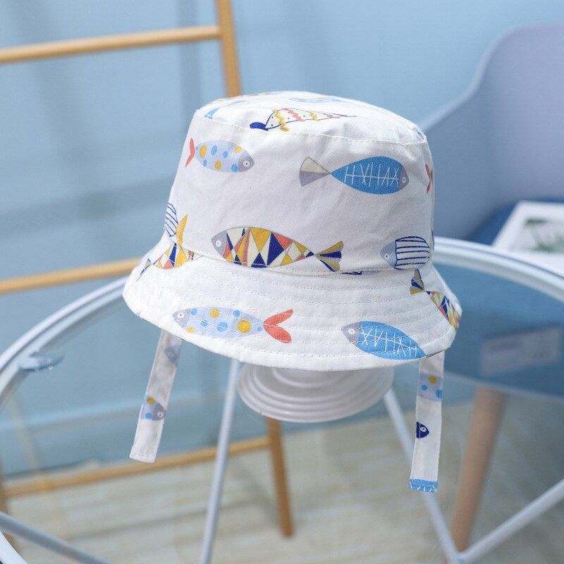 I Love Daddy&Mummy Cartoon Printted Baby Bucket Hat Cotton Foldable Children Fisherman Hat Spring Summer Boy Girl Sun Hat