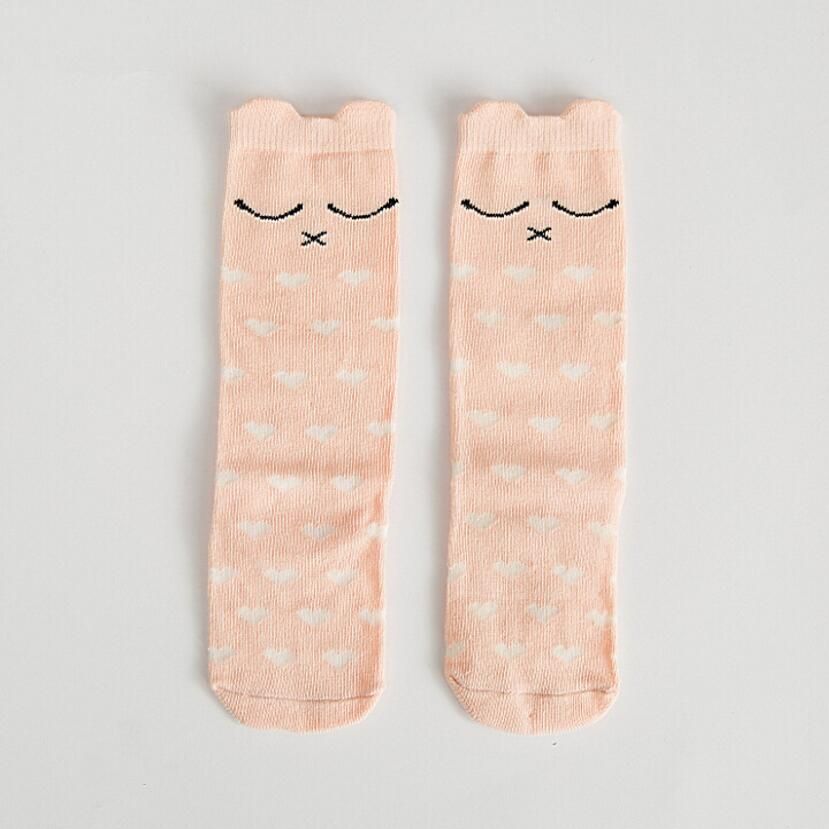 Animal Print Knee High Baby Girls Socks Anti Slip Cartoon Cat Leg Warmers Infant Baby Long Socks Cotton Newborn Baby Boy Socks
