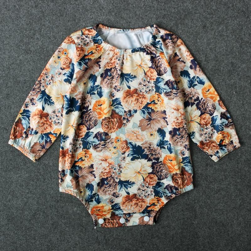 Daughter Dongchun Fall Flower Long Sleeve Jumpsuit Child Harry Dress Baby Crawling Suit Children'S Clothing Instagram Baby Girl Clothes Kids Fortnite Toddler Skirt Shorts