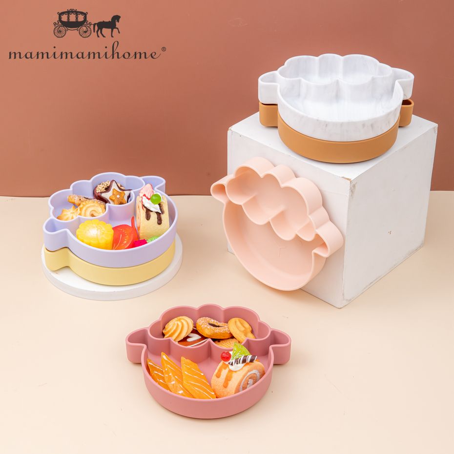 Home Baby Plate 1PC Pure Silicone Sheep Bowl with Stronge Suction BPA Free Kids Stuff