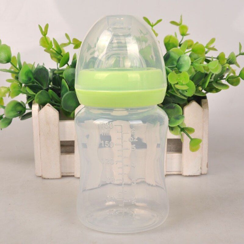 Qshare Baby Drink Bottle180ml Newborn Baby Infant Nursing Milk Fruit Juice Water Feeding Standard Mouth Silicone Nipple Pacifier