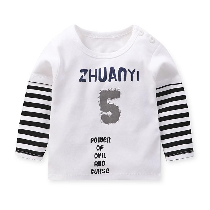 Autumn New Kids Baby Girls Boys Long Sleeve Tops Cotton Round Neck Tee Shirt Blouse Baby Clothes