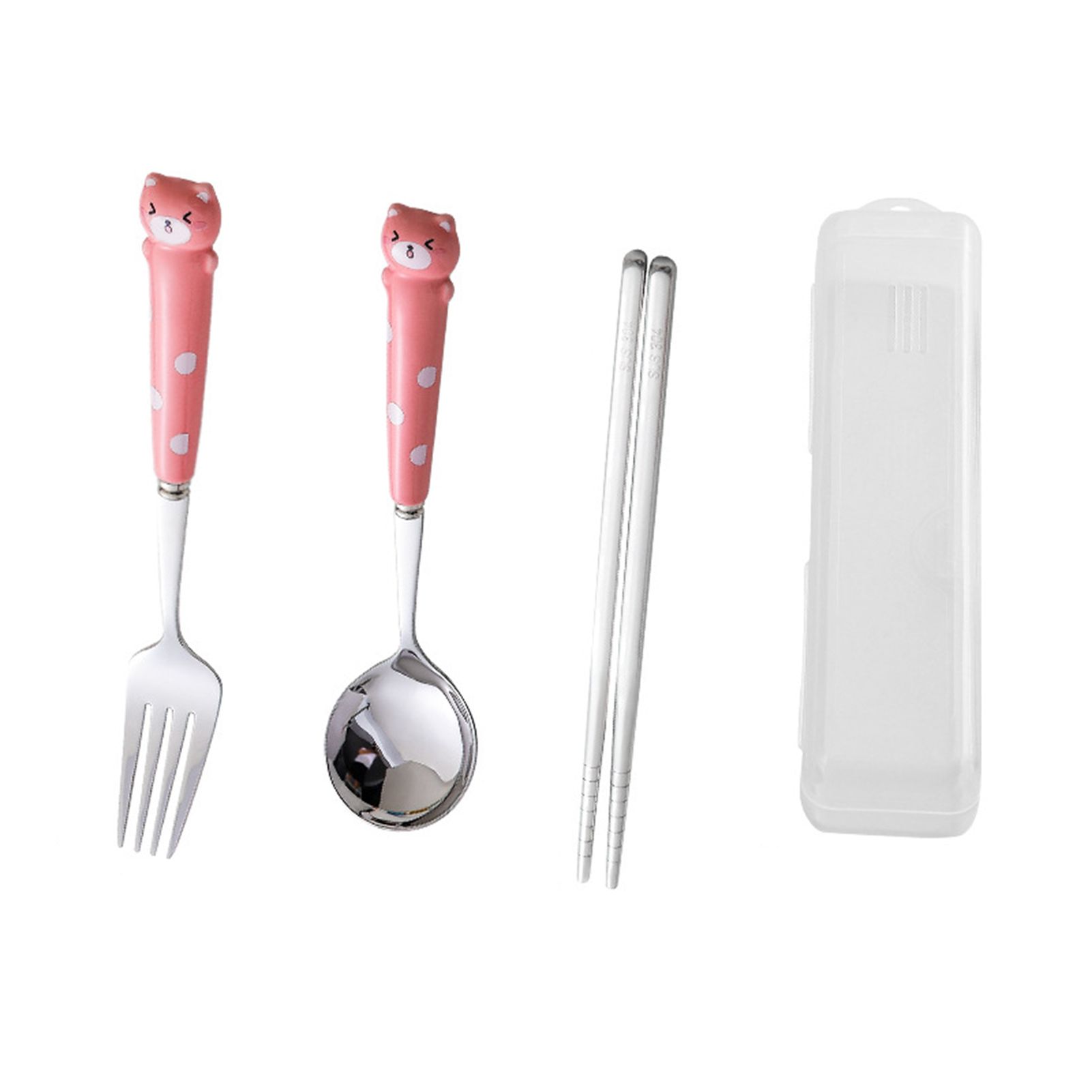 Toddler Dinnerware Creative No Groove Design Toddler Cutlery with Fork Spoon Chopsticks