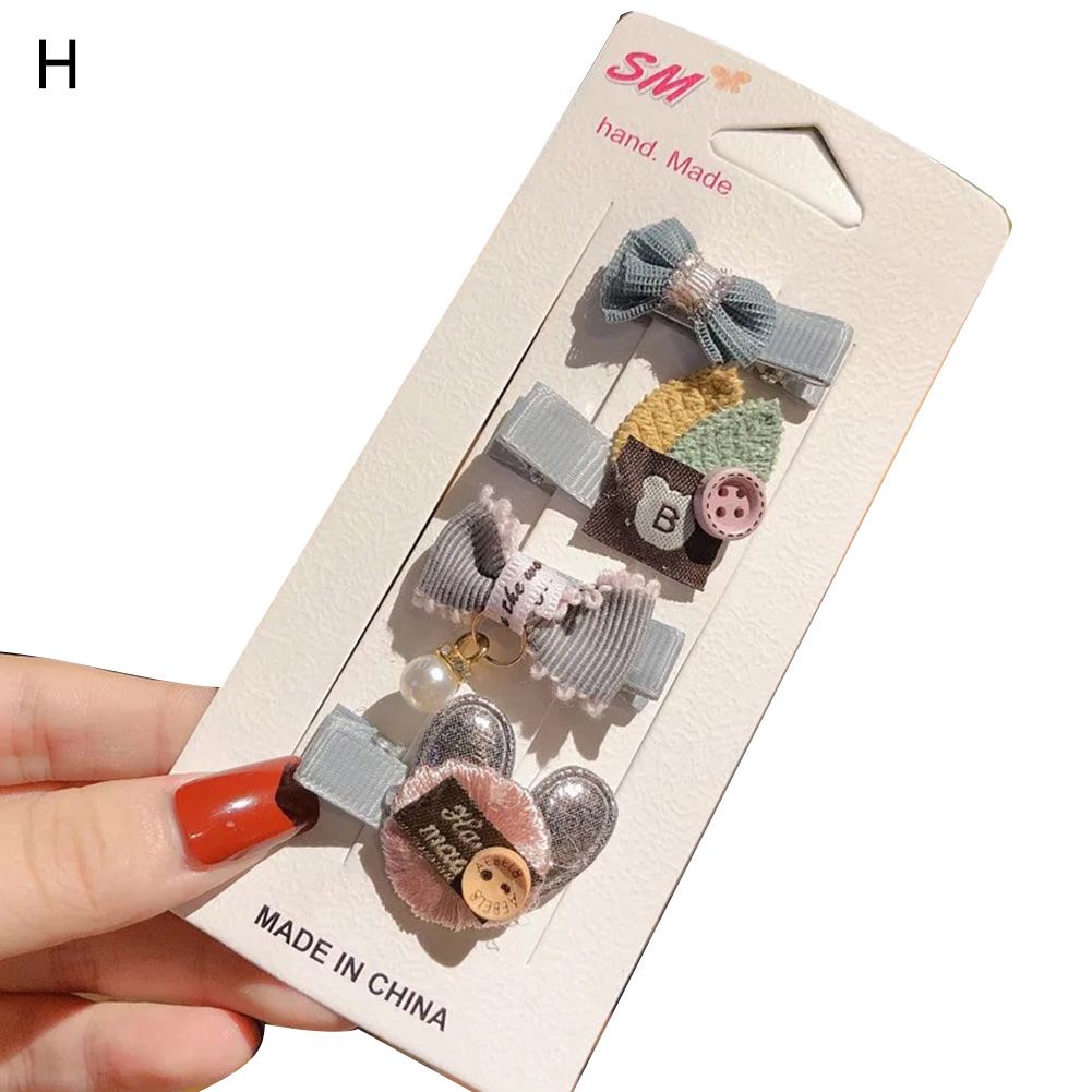 1 Set Cute Kid Girl Bow Hairpin Star Crown Hairball Lollipop Clip Accessory