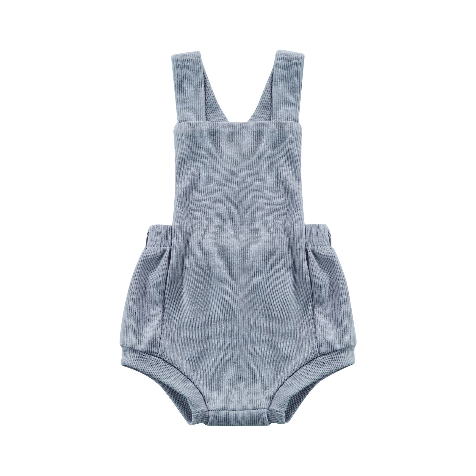Baby Boys Girls Sleeveless Romper, Cute Solid Color Backless Strap Bodysuit One Piece Outfit