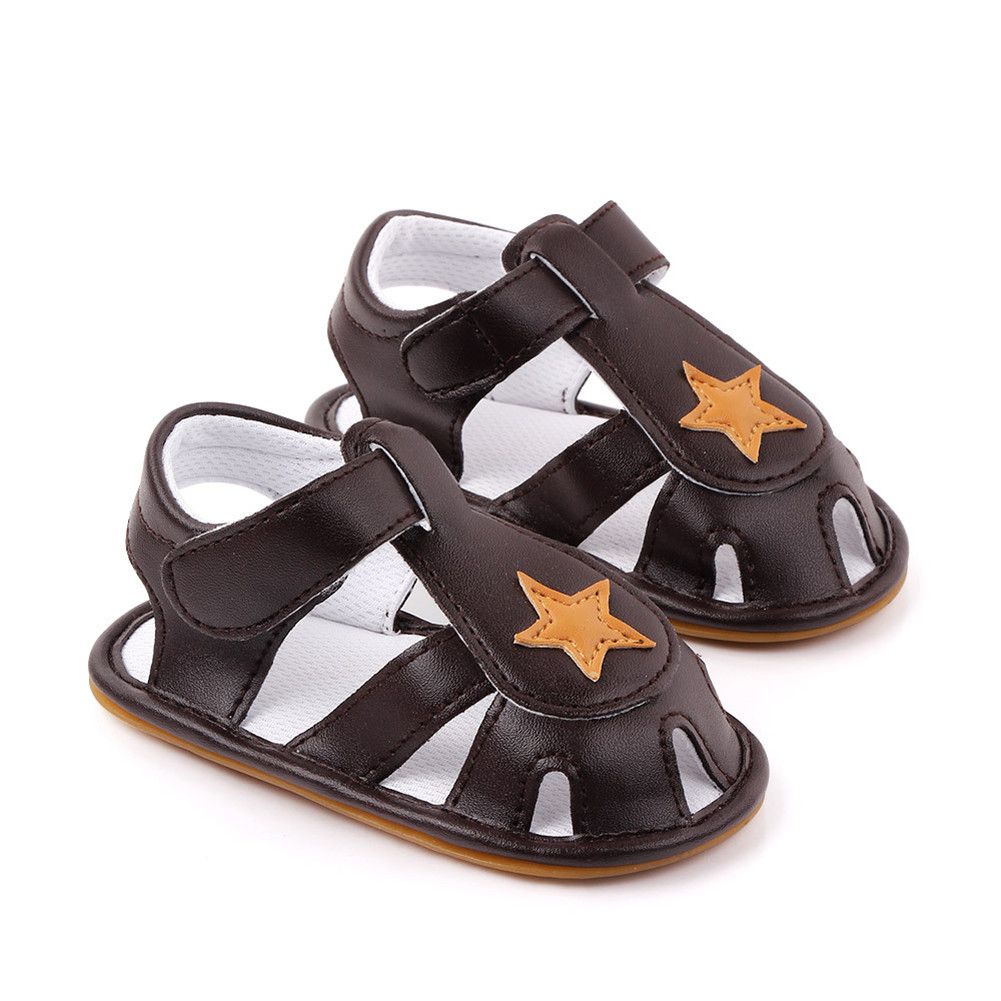 Yfashion 1 Pair Artificial Pu Baby oddler Shoes Five-pointed Star oe Sandals Soft Sole Shoes color