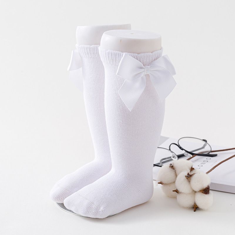 Baby long Socks Soft Cotton Big Bowknot Girl knee high Socks
