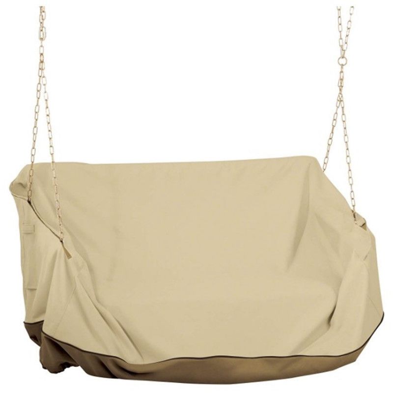 Porch Swing Cover Waterproof, Outdoor Swing Covers for Hanging Swing 56inchX32inchX25inch,Beige&Coffee