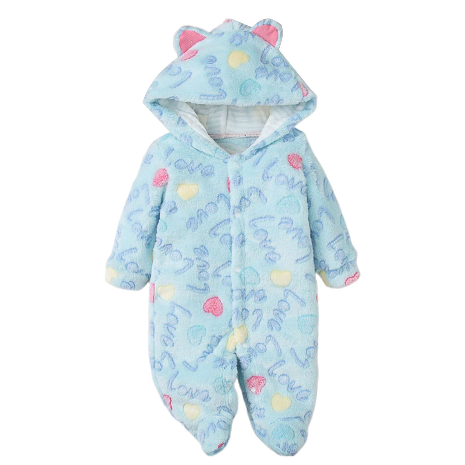 Baby Jumpsuit Breathable Fade-resistant Infant Thickened Hooded Jumpsuit Baby Garment