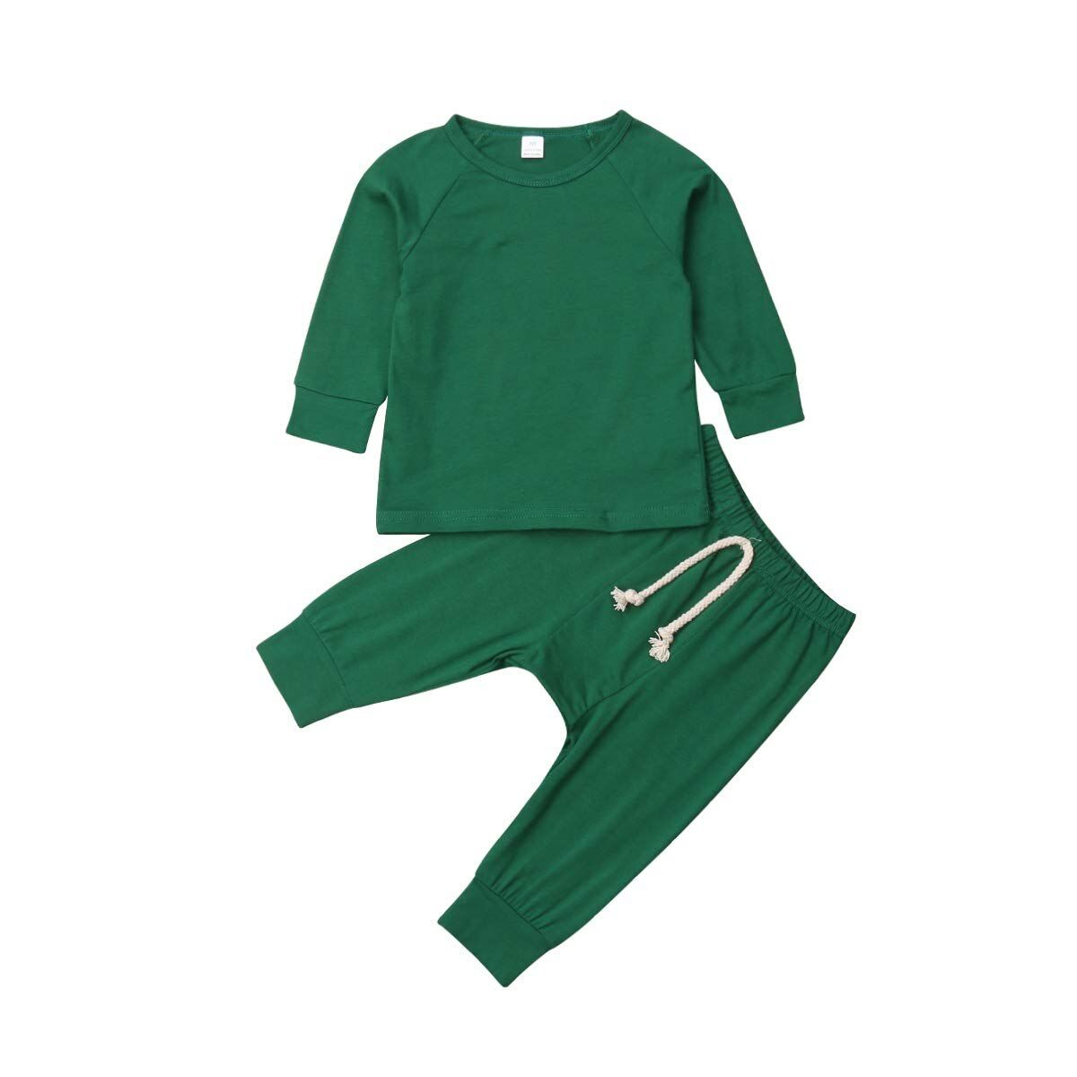 Baby Girls Boys Set Solid Cotton Long Sleeve Top Pants Infant Toddler Clothing Newborn Gifts Autumn Winter Children Sets 0-24M