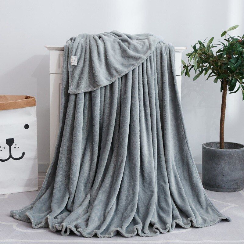 20 Colors Soft Winter Coral Fleece Blanket Warm Sheet Bedspread Solid Sofa Cover Light Flannel Throw Blankets 6 Sizes