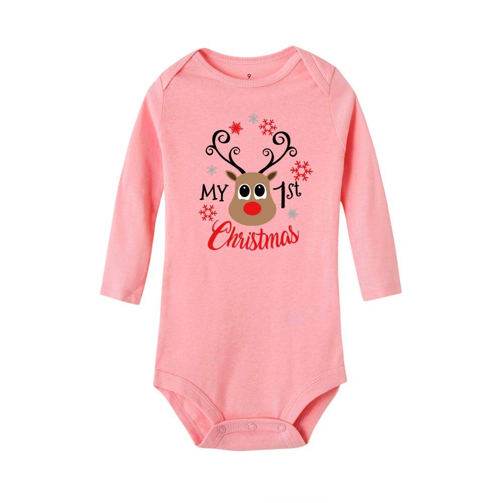Christmas Baby Onesie Newborn Baby Girls Boy Long Sleeve Cartoon Winter Romper My First Christmas Jumpsuit Outfit Clothes 0-24M
