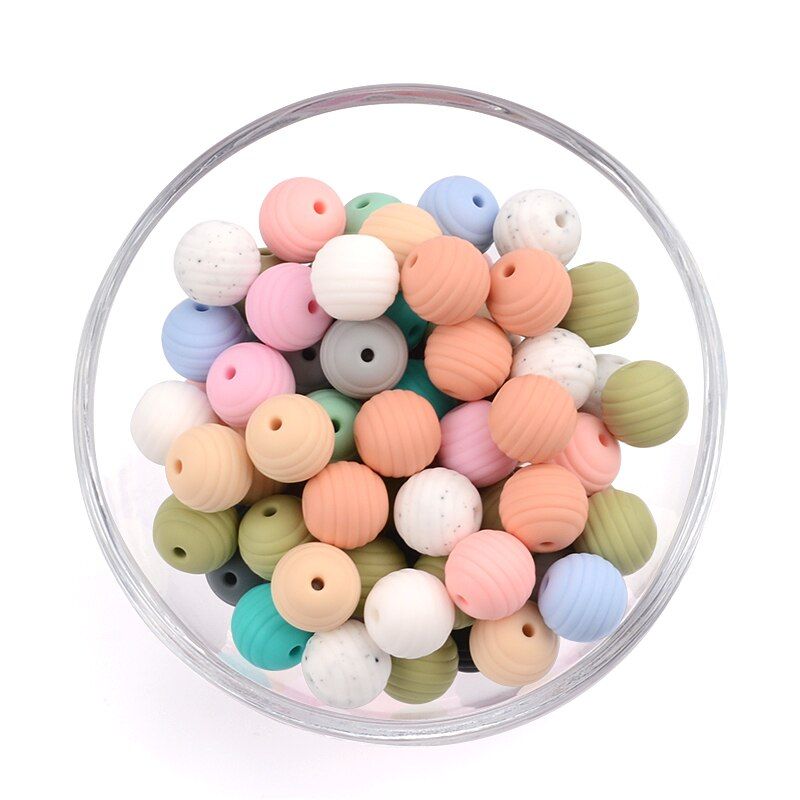LOFCA 50pcs Cute Silicone Beads Food Grade Beaver teether Animal BPA-Free Penguin Baby Teething Toy Pacifier Chain Accessories