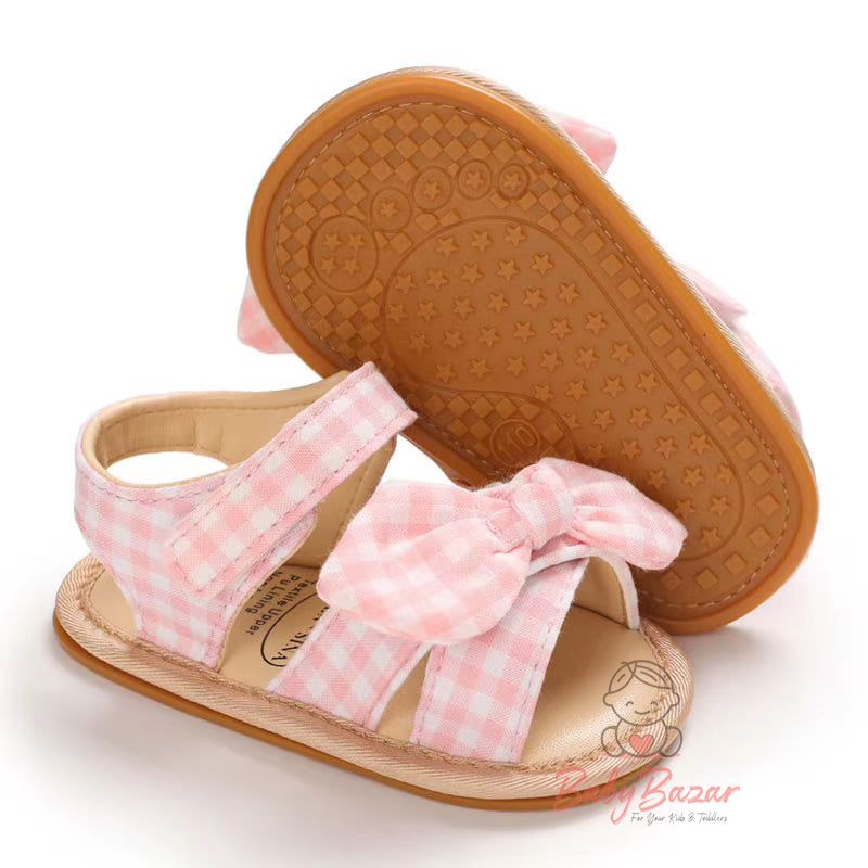 Baby Girls Flats Anti-Slip Rubber Sole Bow Toddler Princess Dress Shoes 342