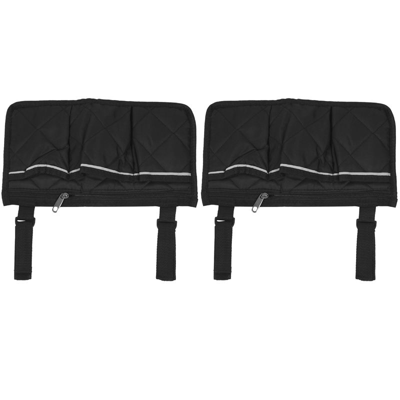 2X Wheelchair Side Bag for Back Wheelchair Storage Bag Pouch Fits Most Bed Rail Scooters Walker Power